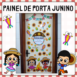 Painel de porta na temática junina. 