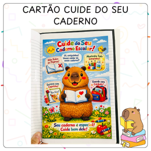 Cuide Bem do Seu Caderno – Capivaras Fofas