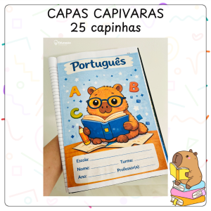 Kit Capas de Caderno – Capivaras Fofas